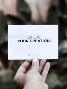 la vie est votre carte de création